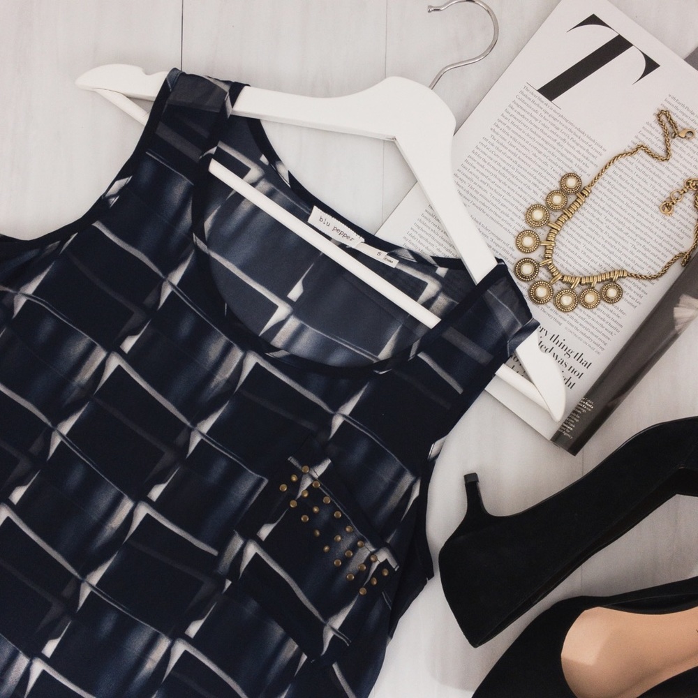 Blu Pepper • Sheer Navy Top